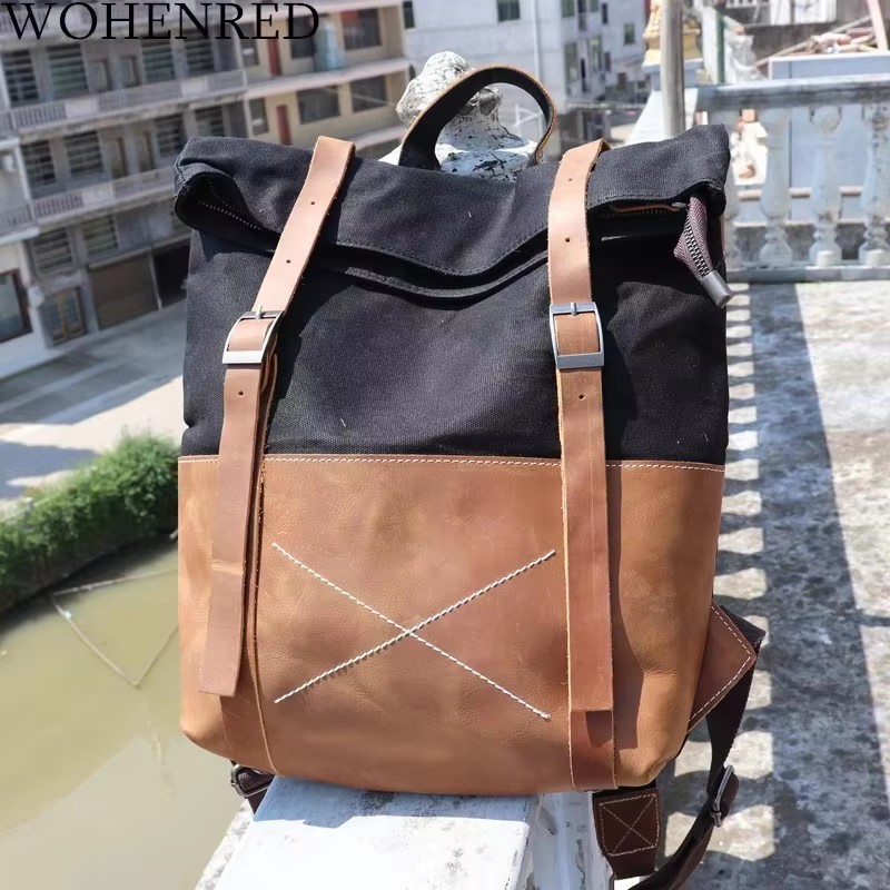 Модный мужской рюкзак из вощен – обзор и цена Leather Backpack Vintage