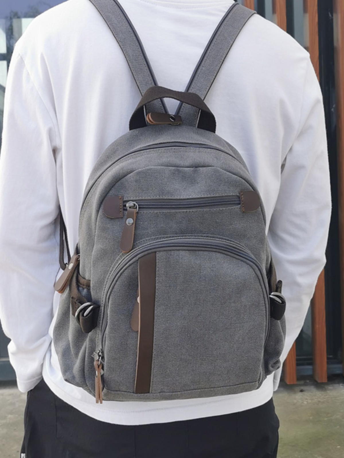 Маленький холщовый рюкзак, муж – обзор и цена Canvas Backpack Casual