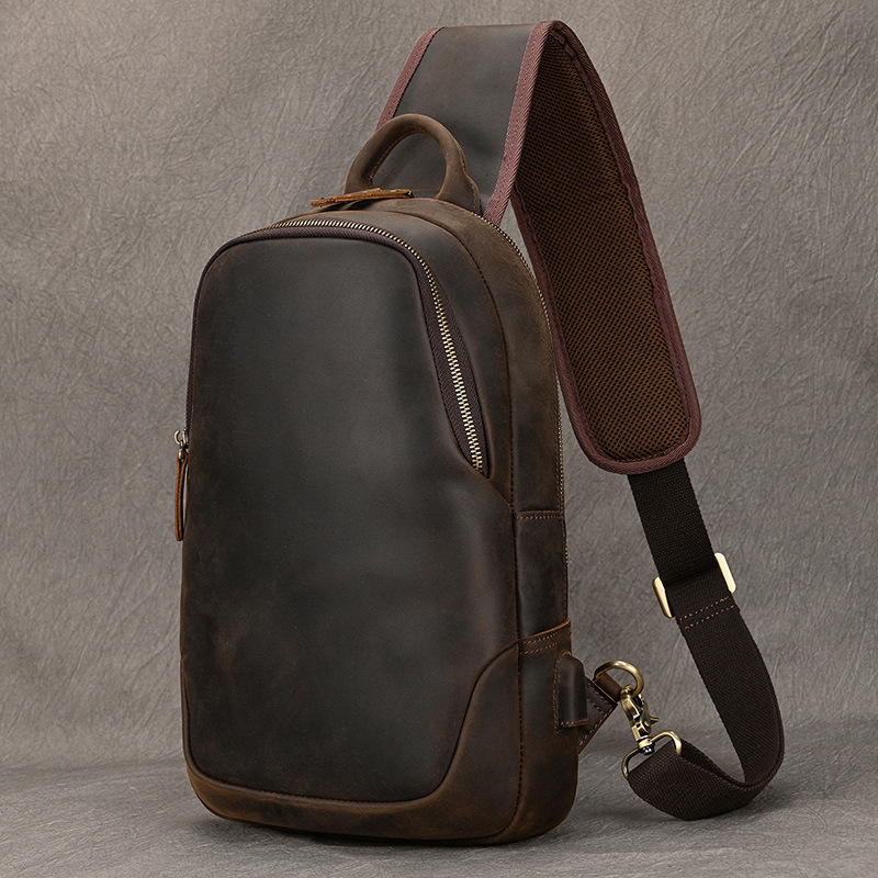 Нагрудная сумка из натуральной – обзор и цена Leather Backpack Vintage